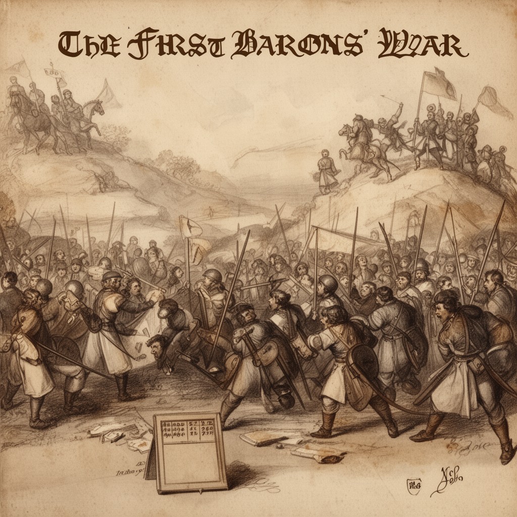 AI-generated illustration of First Barons' War