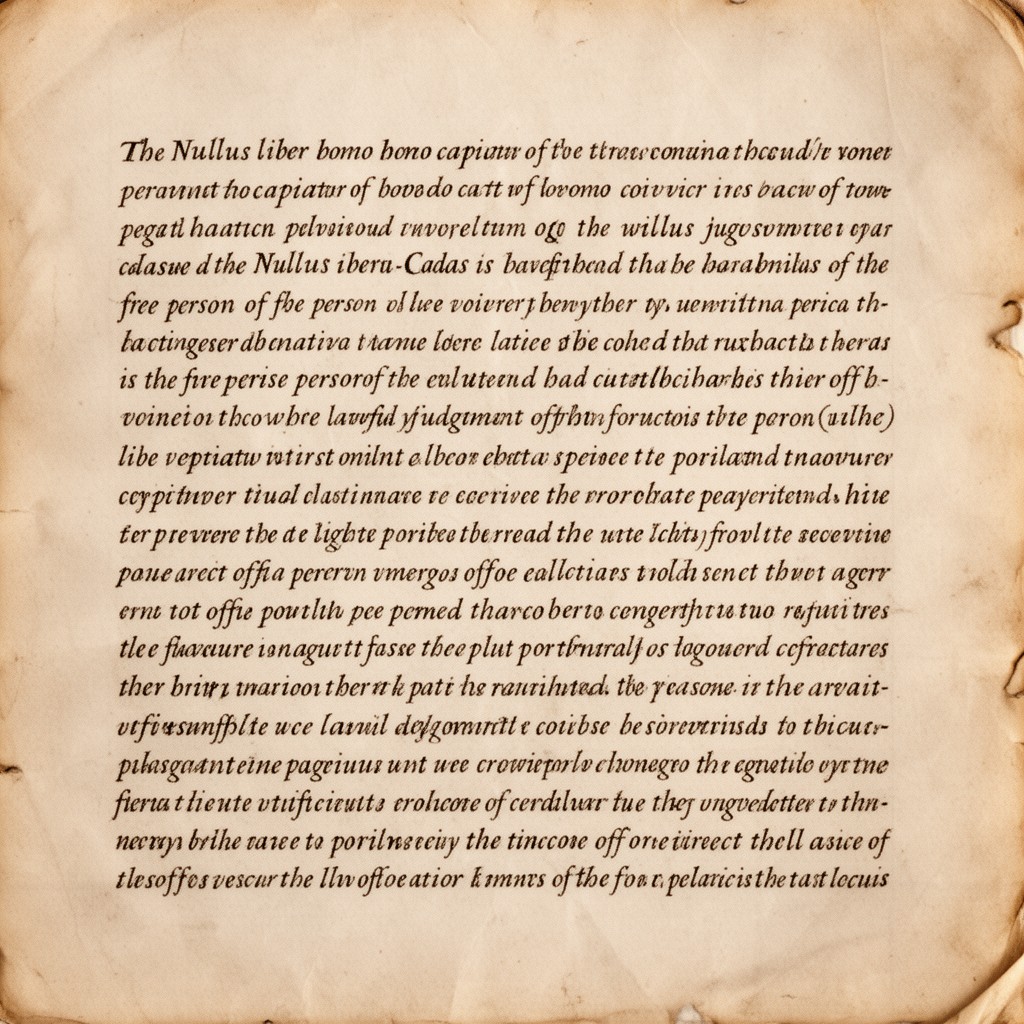 AI-generated illustration of Nullus liber homo capiatur clause
