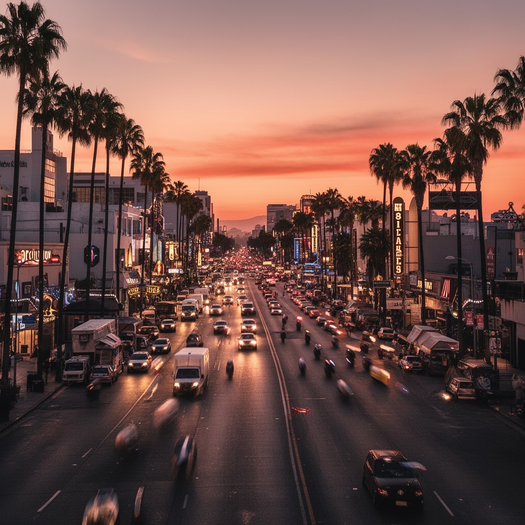 AI-generated illustration of Sunset Boulevard