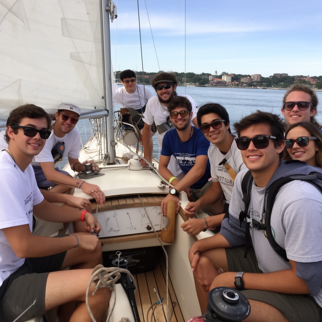 AI-generated illustration of MIT Club Sailing Team
