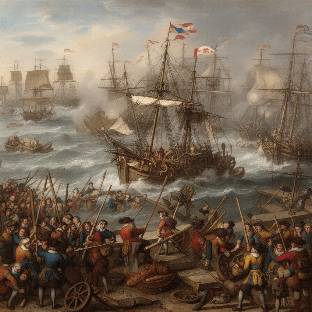 AI-generated illustration of Battle of the Downs