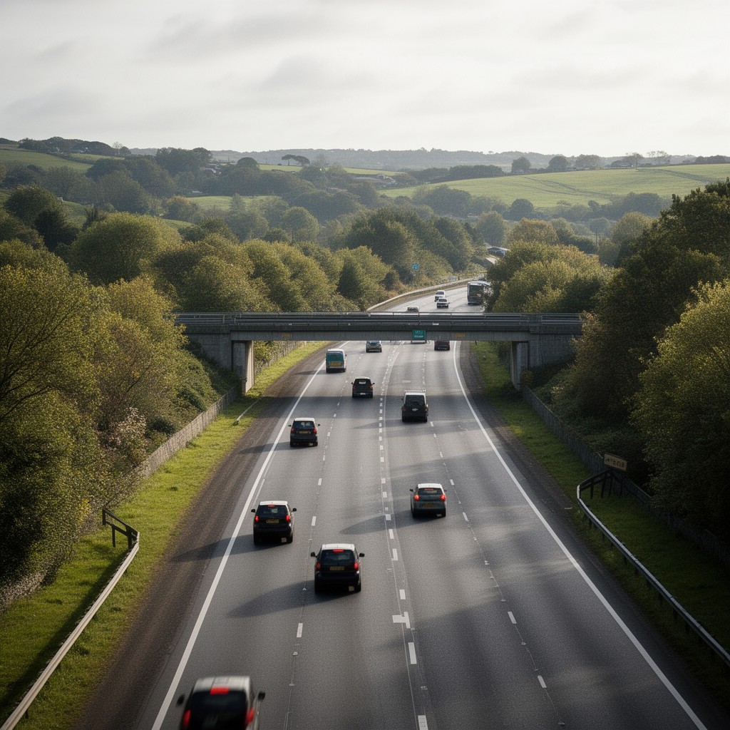 AI-generated illustration of M67 motorway