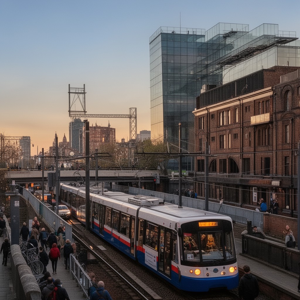 AI-generated illustration of East Didsbury Line