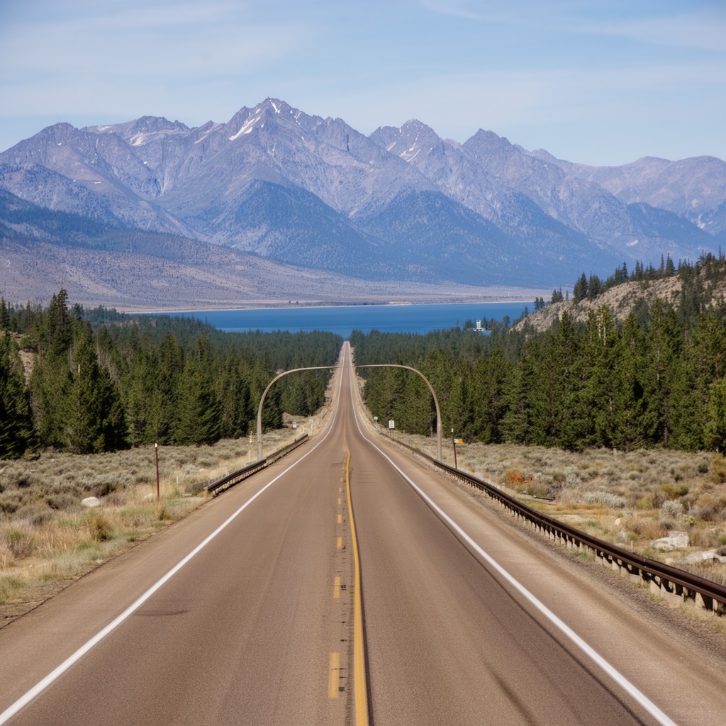 AI-generated illustration of California–Nevada border