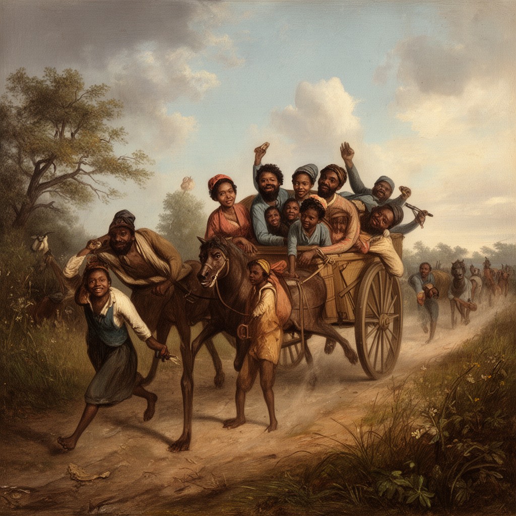 AI-generated illustration of A Ride for Liberty – The Fugitive Slaves