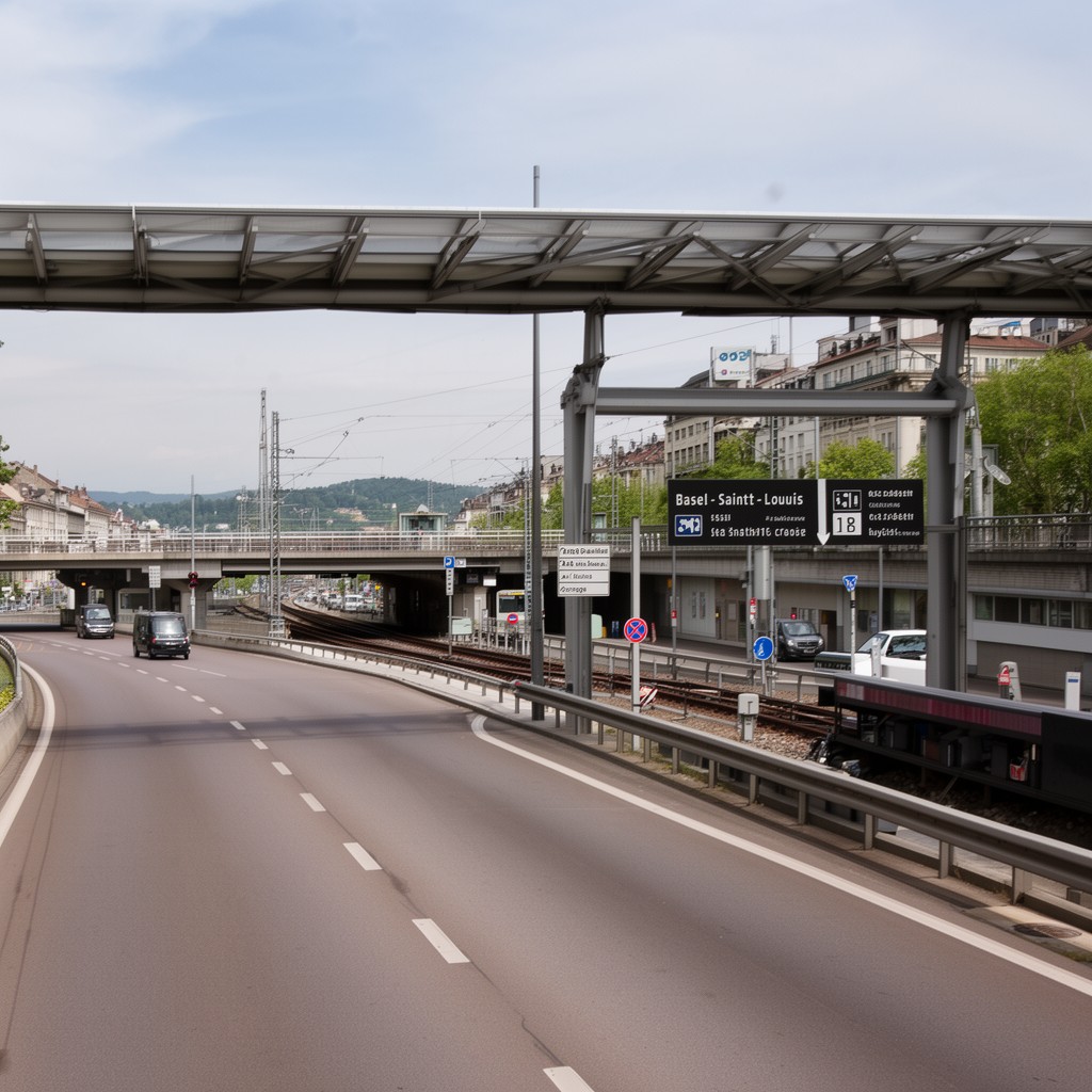 AI-generated illustration of Basel–Saint-Louis crossing