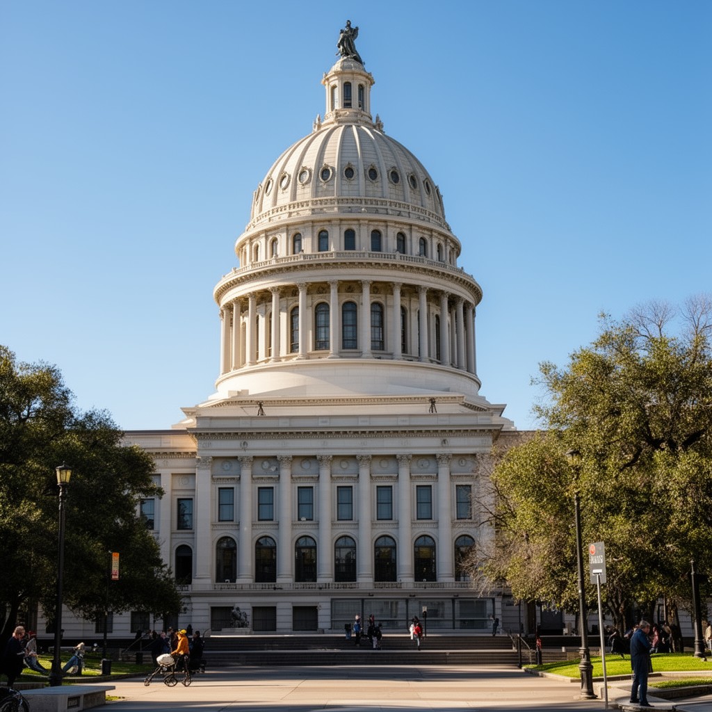 AI-generated illustration of California State Capitol