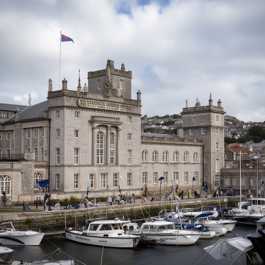 AI-generated illustration of Britannia Royal Naval College Dartmouth