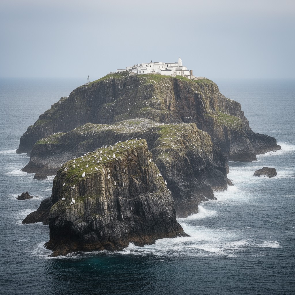 AI-generated illustration of Bass Rock