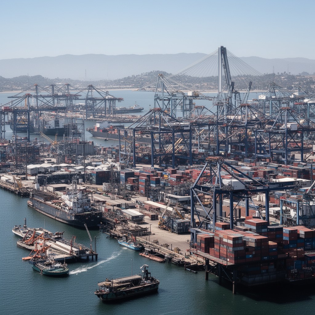 AI-generated illustration of Port of Oakland