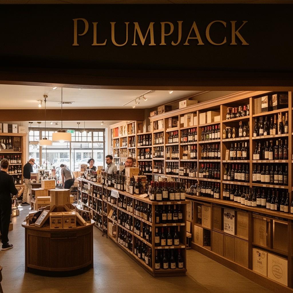 AI-generated illustration of PlumpJack wine store