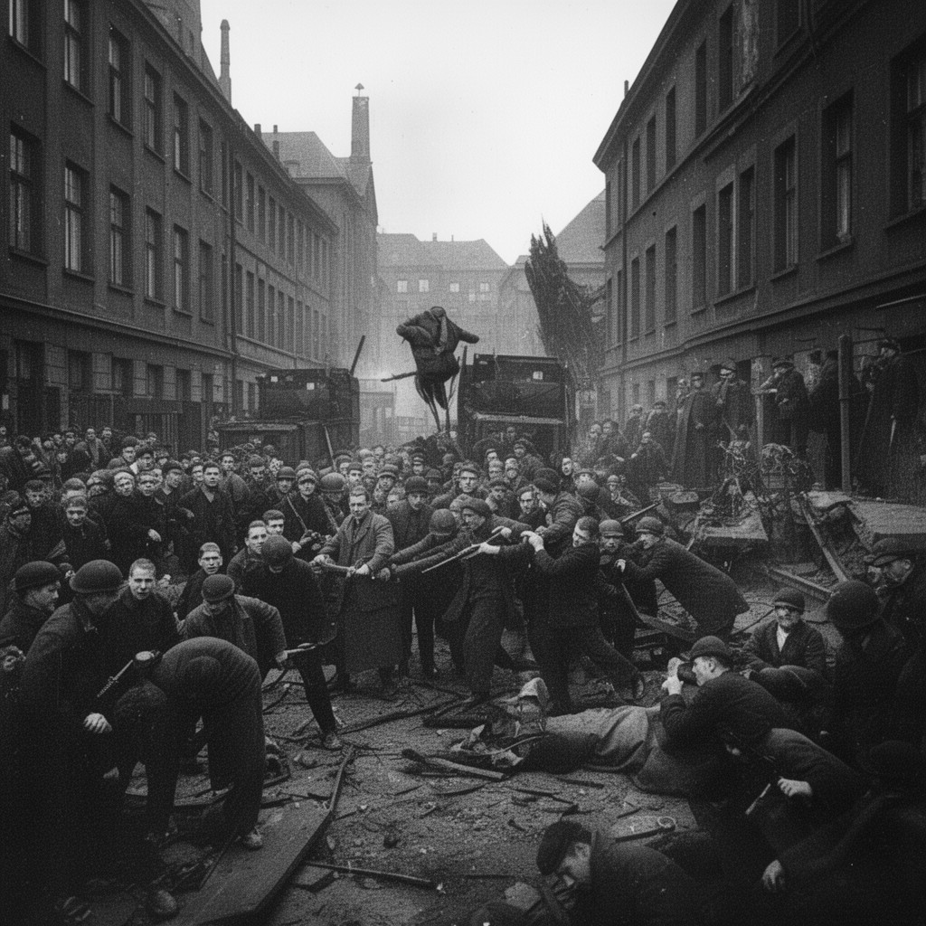AI-generated illustration of Warsaw Ghetto Uprising