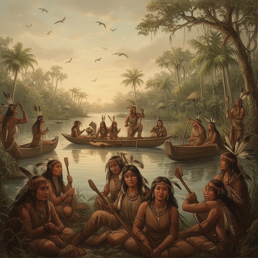 AI-generated illustration of Mayaimi people