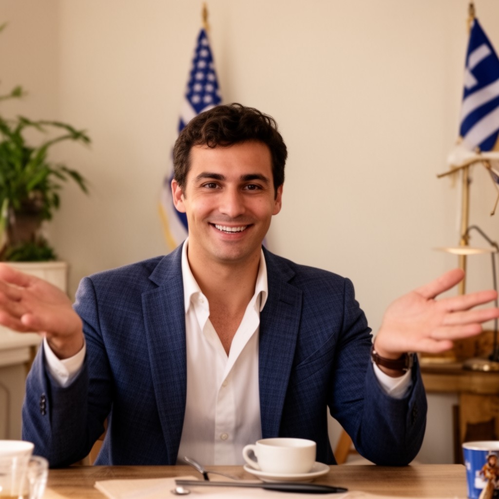 AI-generated illustration of Greek American
