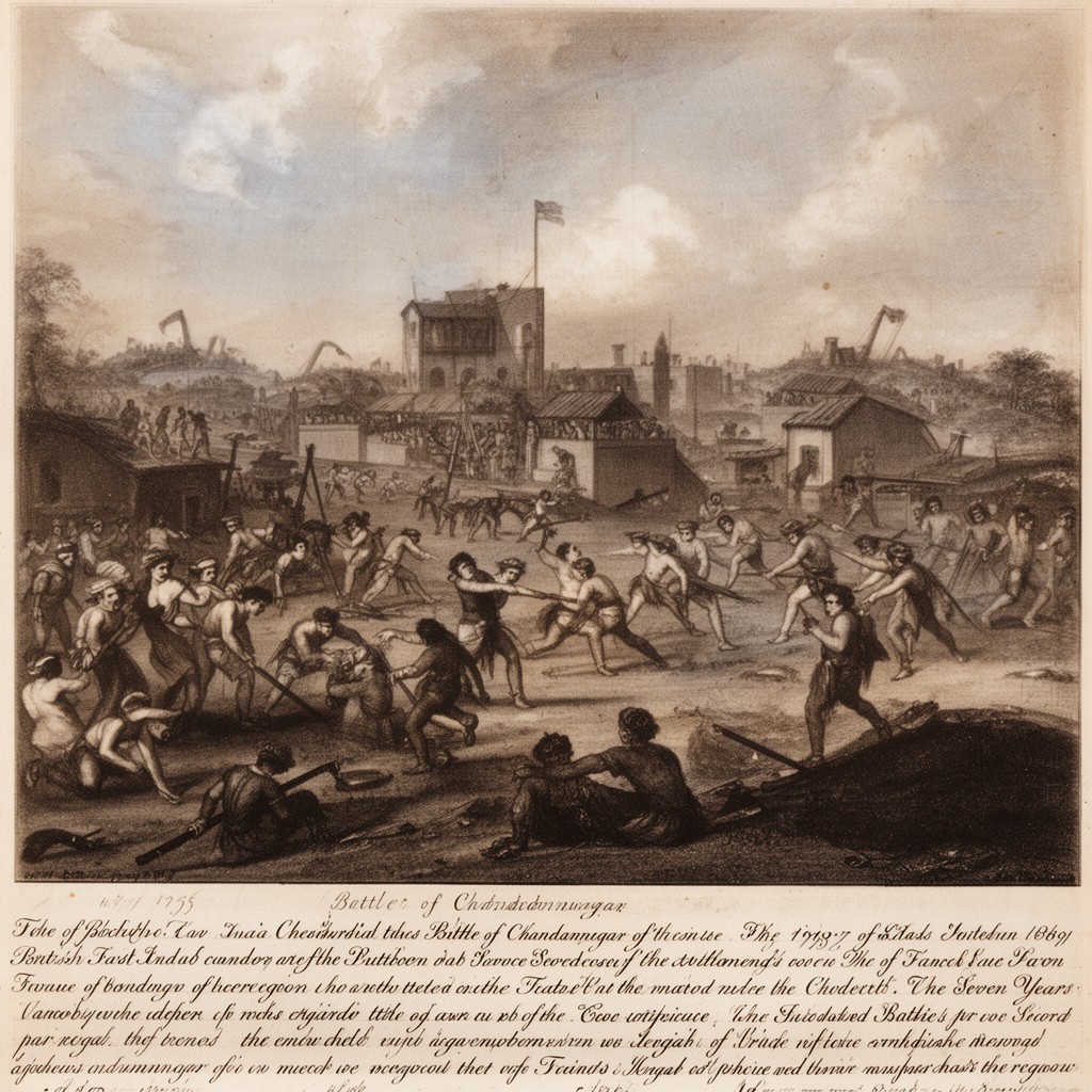 AI-generated illustration of Battle of Chandannagar
