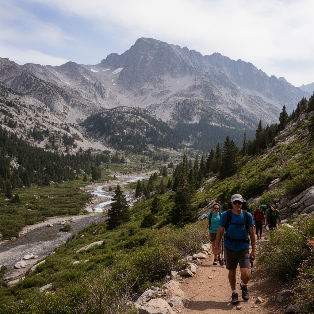 AI-generated illustration of Pacific Crest Trail (nearby at Mount Whitney area)