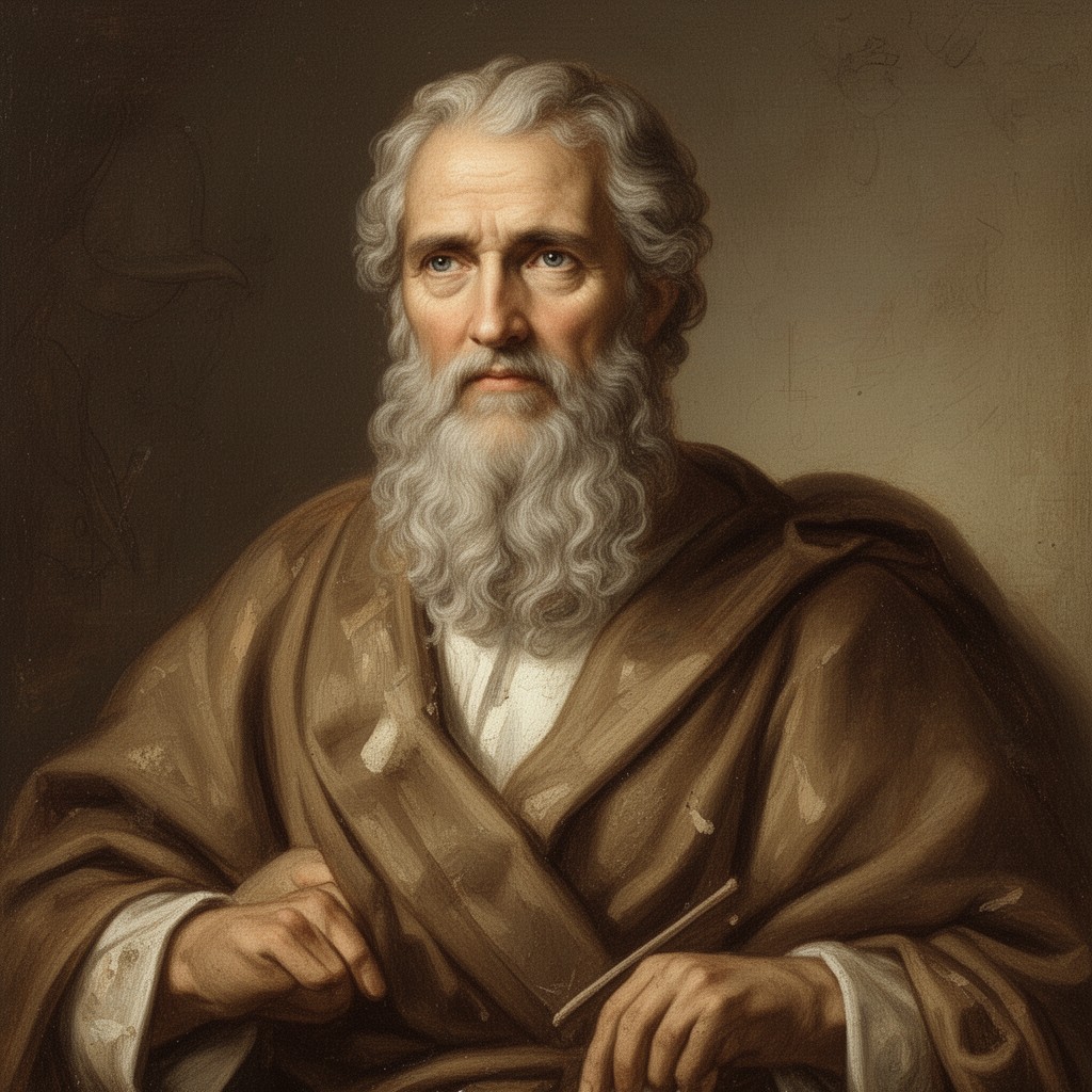 AI-generated illustration of Euclid of Megara
