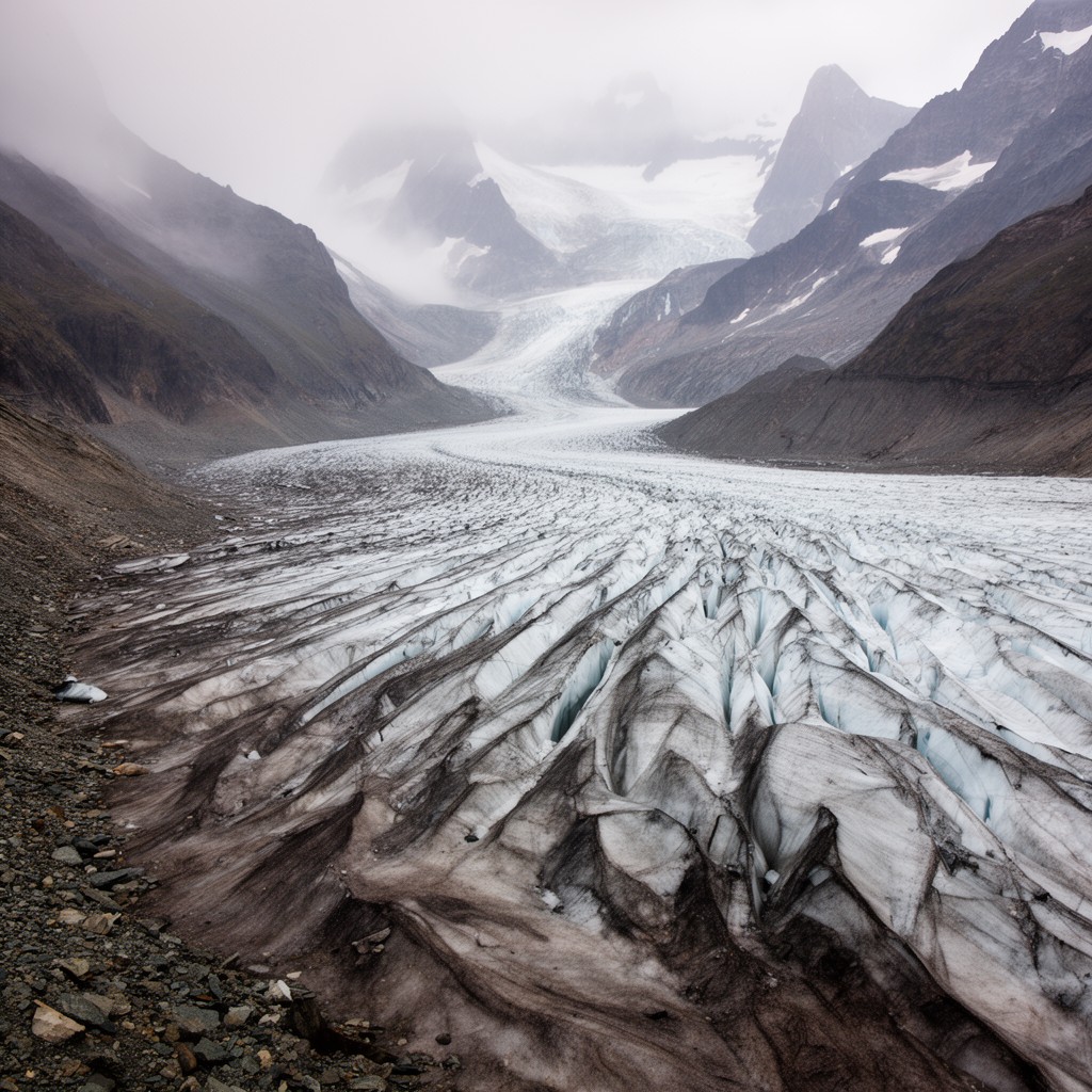 AI-generated illustration of Glacier des Bossons