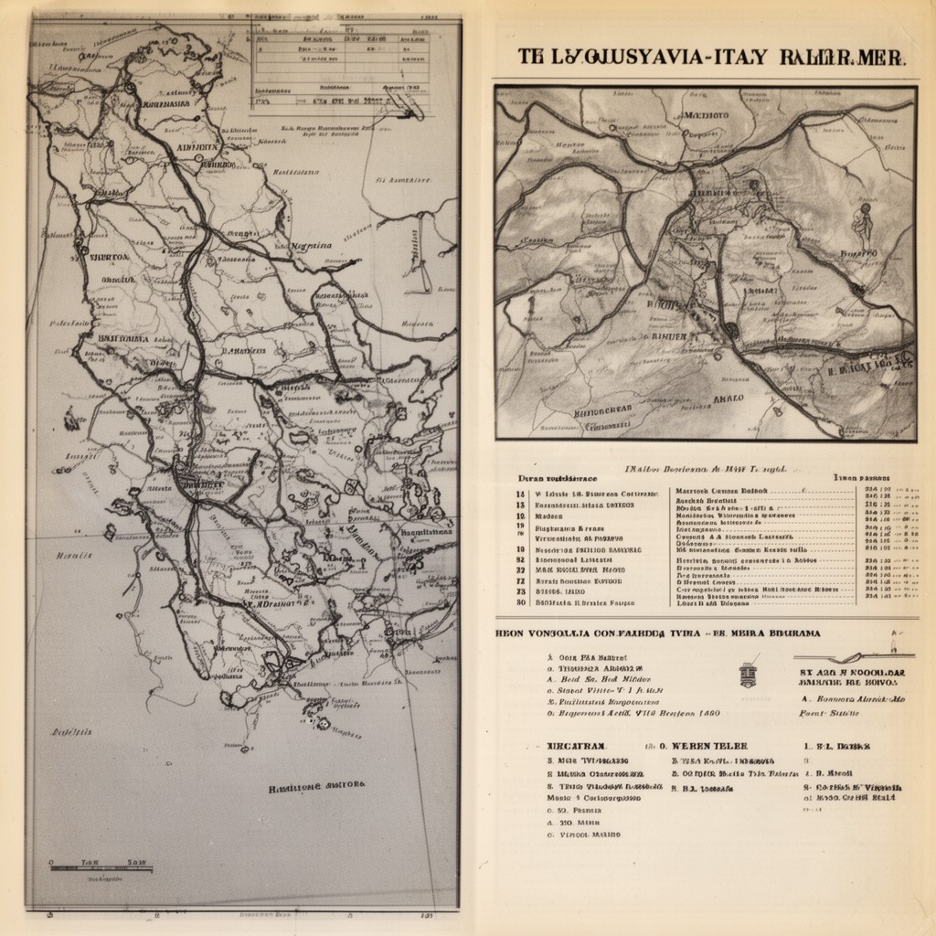 AI-generated illustration of Yugoslavia–Italy border