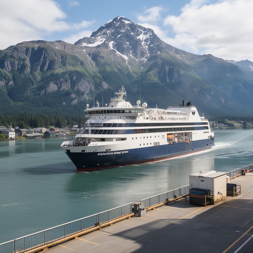 AI-generated illustration of Alaska Marine Highway System