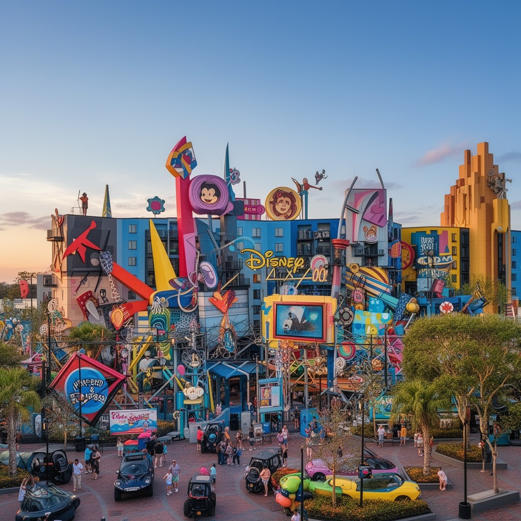AI-generated illustration of Disney's Pop Century Resort
