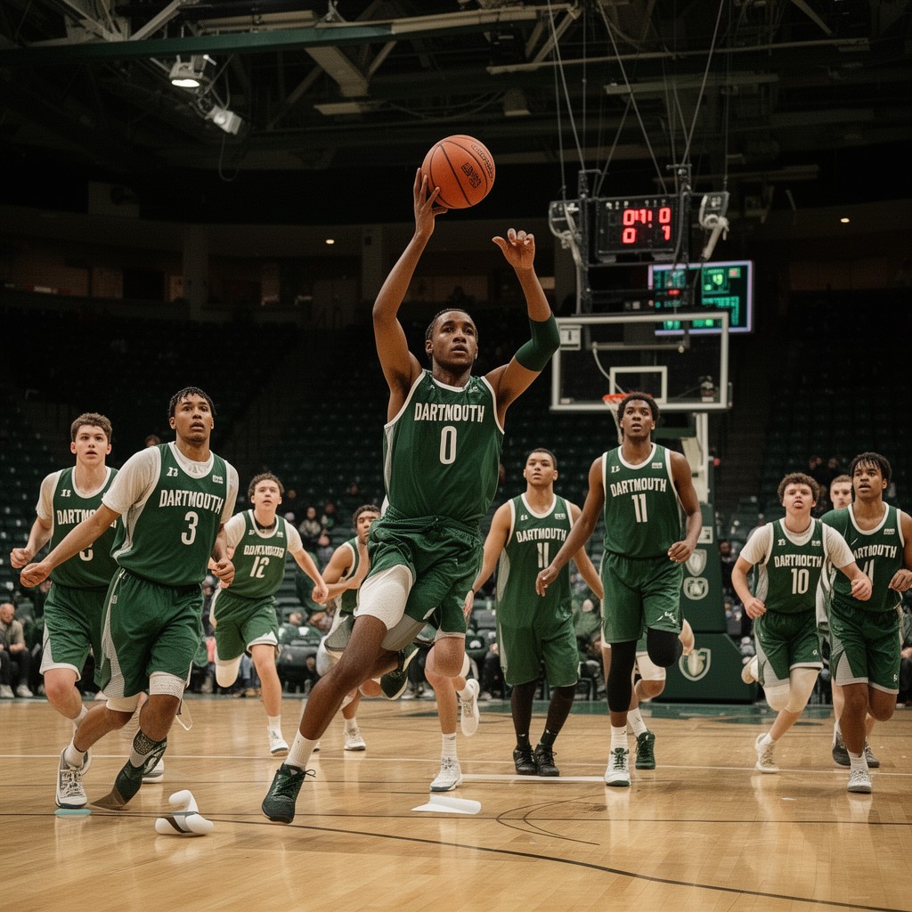 AI-generated illustration of Dartmouth Big Green men’s basketball