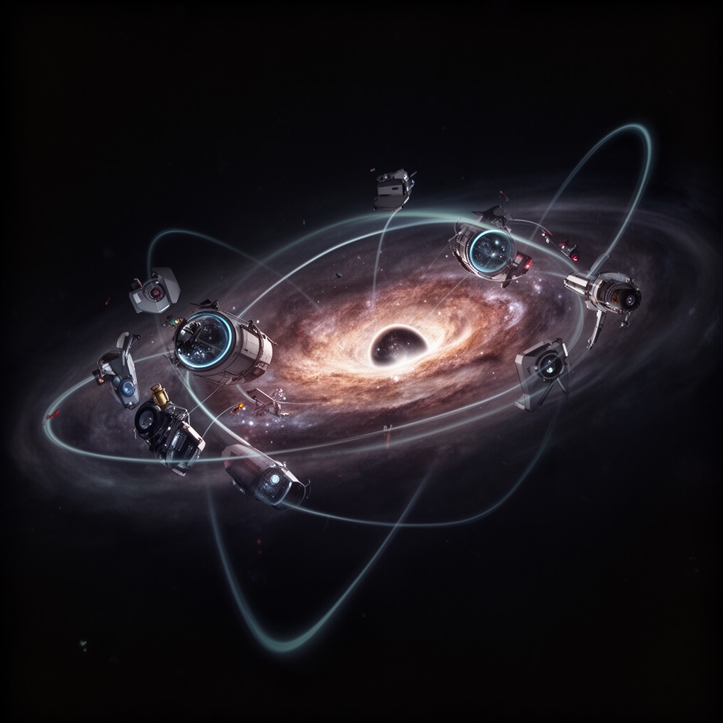 AI-generated illustration of Reissner–Nordström metric
