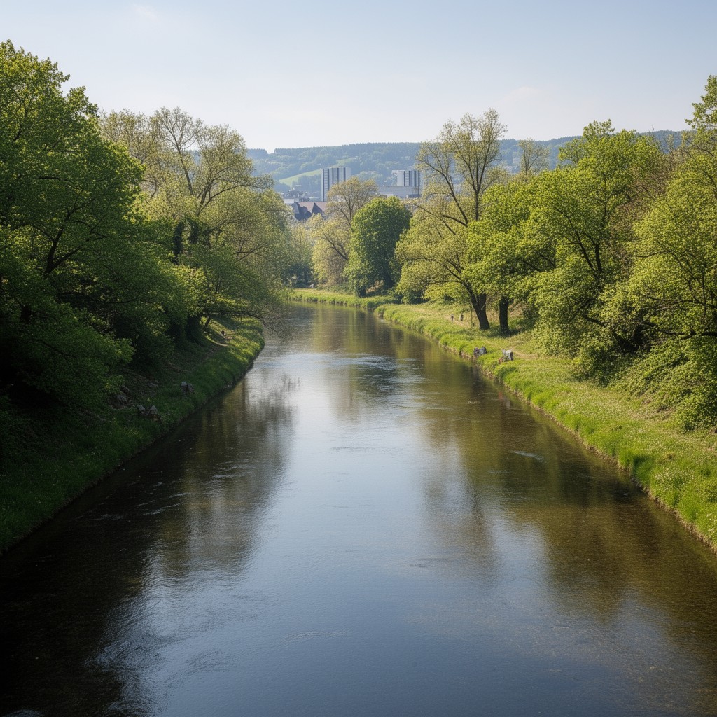 AI-generated illustration of Chemnitz River