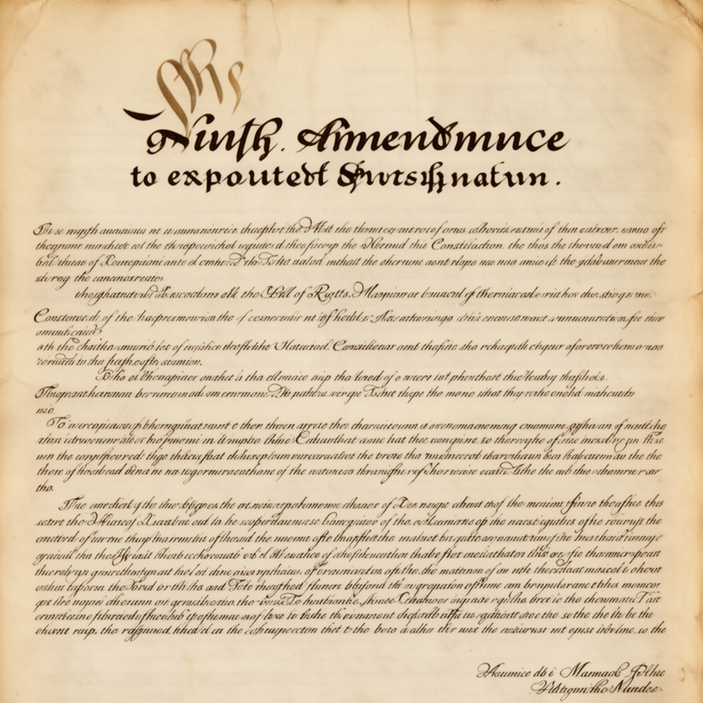 AI-generated illustration of Ninth Amendment to the United States Constitution