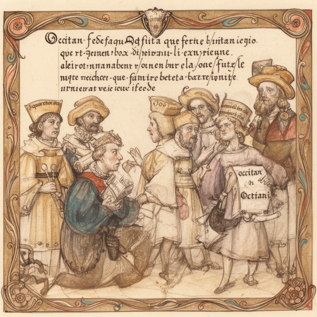 AI-generated illustration of Occitan