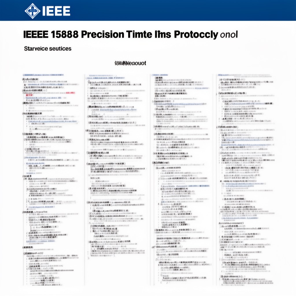 AI-generated illustration of IEEE 1588 Precision Time Protocol standard
