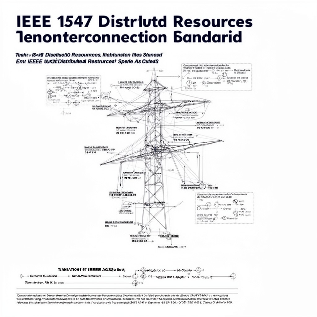 AI-generated illustration of IEEE 1547 distributed resources interconnection standard