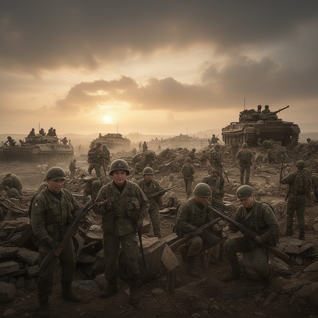 AI-generated illustration of British 50th (Northumbrian) Infantry Division