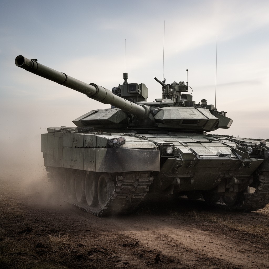 AI-generated illustration of PT-91 Twardy main battle tank