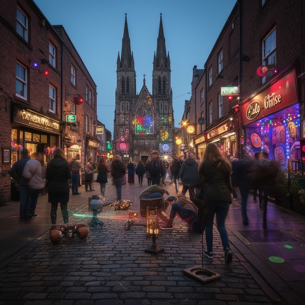 AI-generated illustration of Cathedral Quarter