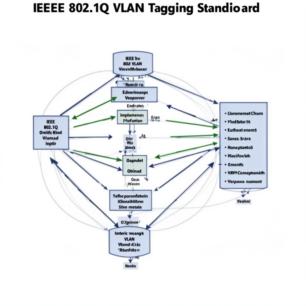 AI-generated illustration of IEEE 802.1Q VLAN tagging standard
