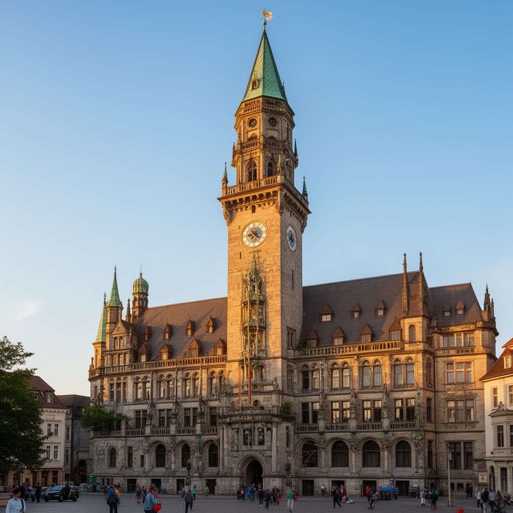 AI-generated illustration of Fürth town hall