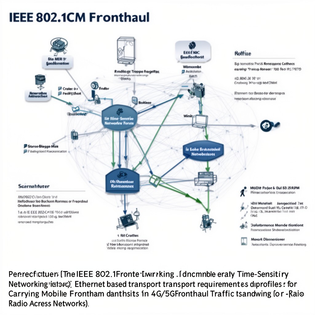 AI-generated illustration of IEEE 802.1CM fronthaul standard