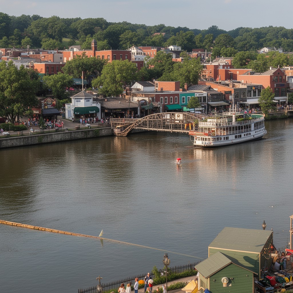 AI-generated illustration of Hannibal Riverfront