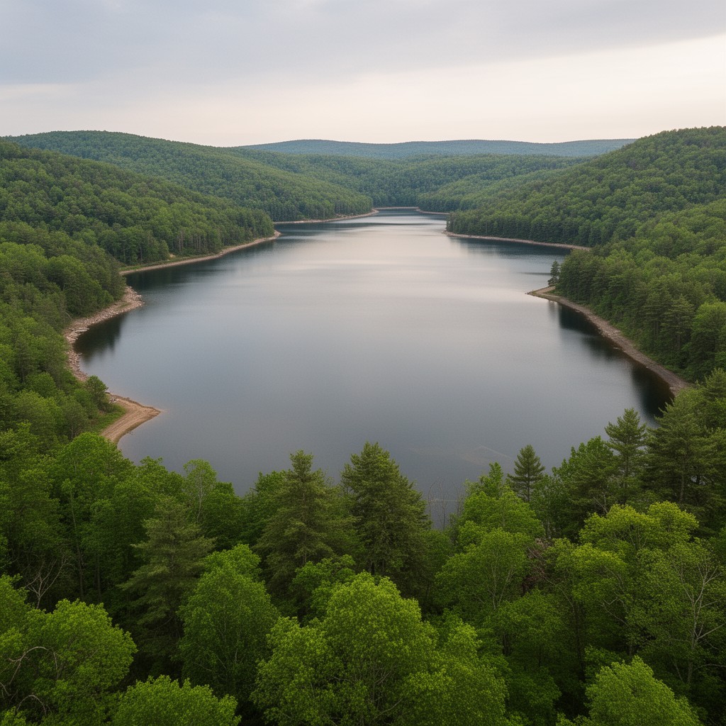 AI-generated illustration of East Branch Reservoir