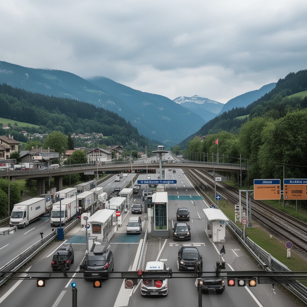 AI-generated illustration of Vallorbe–Jougne crossing
