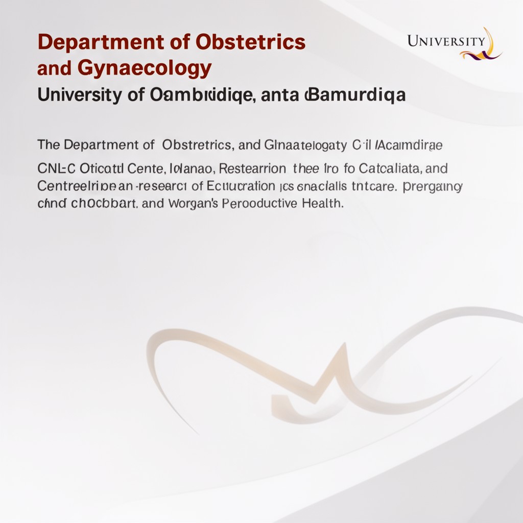 AI-generated illustration of Department of Obstetrics and Gynaecology, University of Cambridge