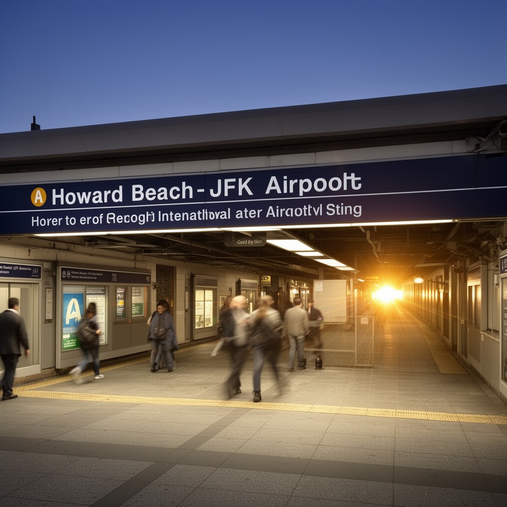 AI-generated illustration of Howard Beach–JFK Airport station