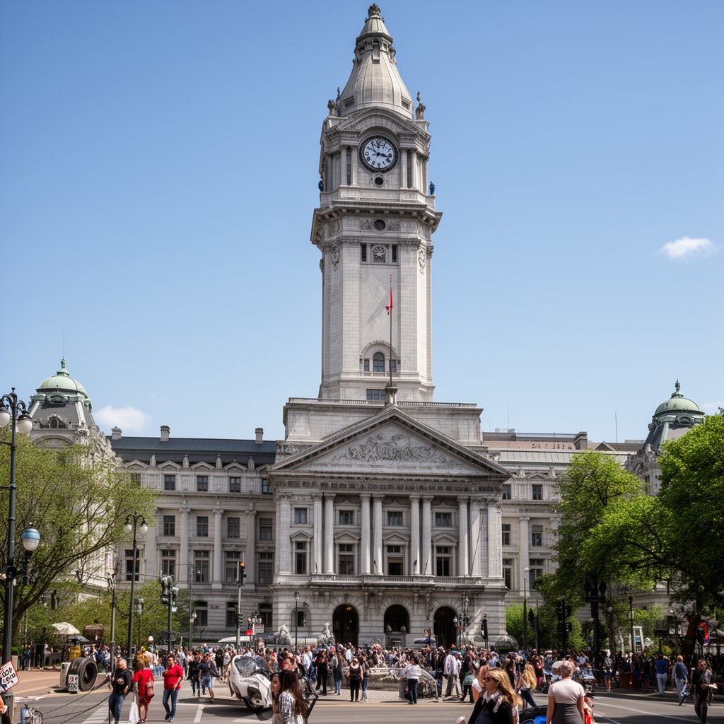 AI-generated illustration of Albany City Hall