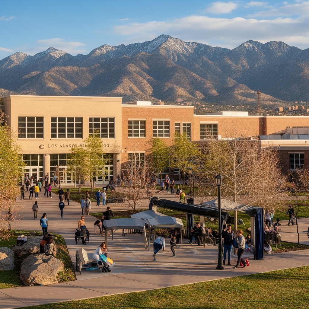 AI-generated illustration of Los Alamos High School