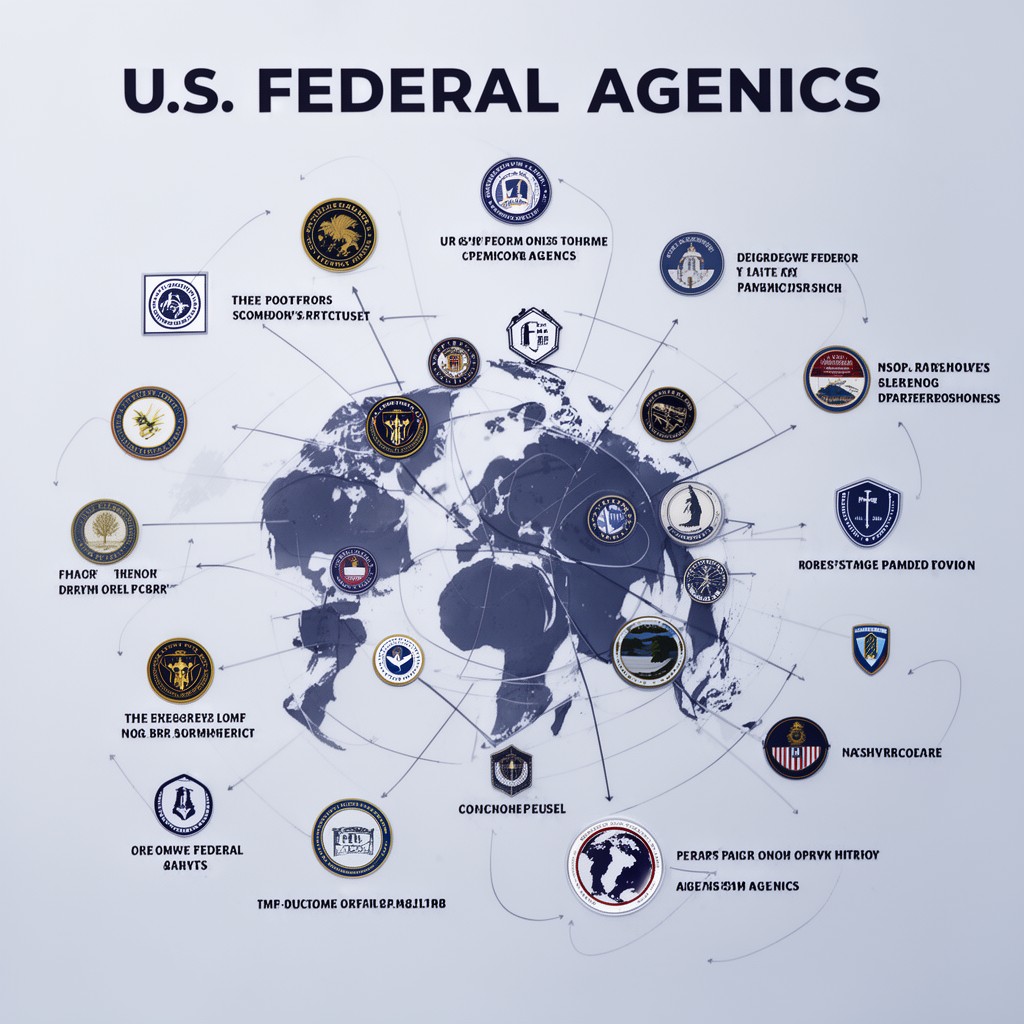 AI-generated illustration of U.S. federal agencies