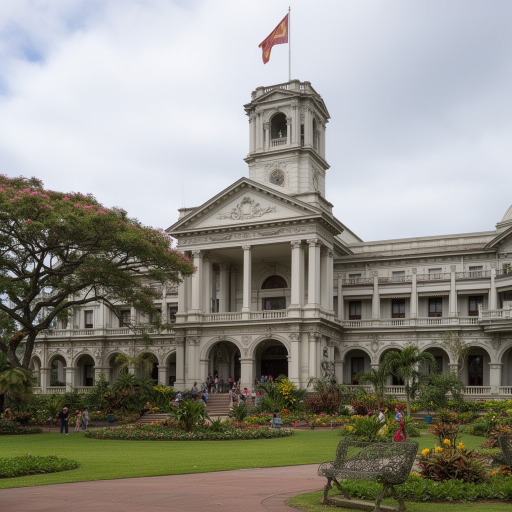 AI-generated illustration of Iolani Palace