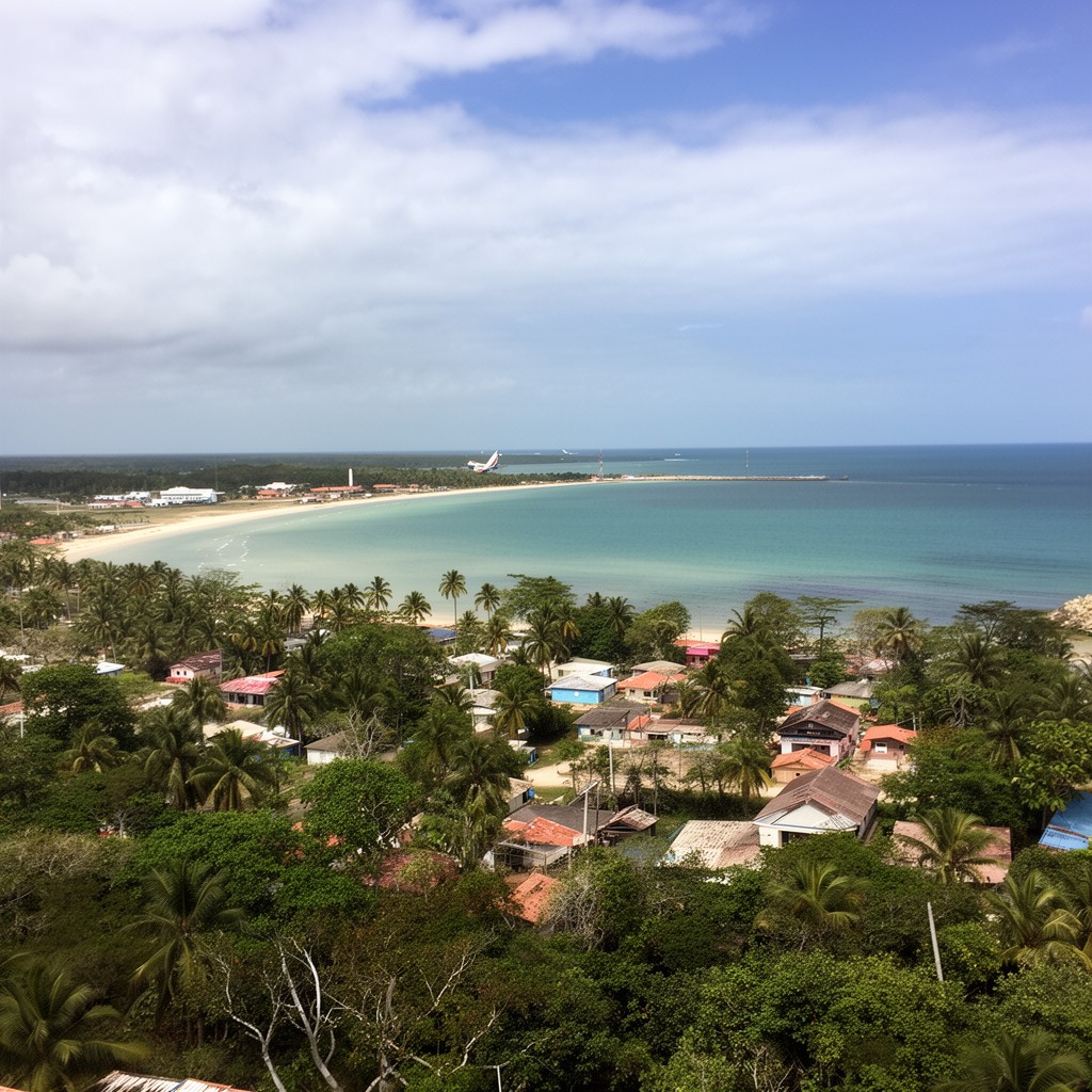 AI-generated illustration of Playa Girón