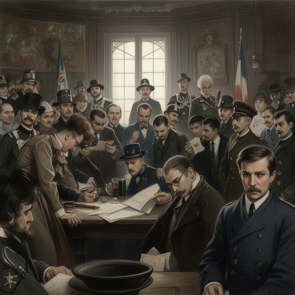 AI-generated illustration of Dreyfus affair