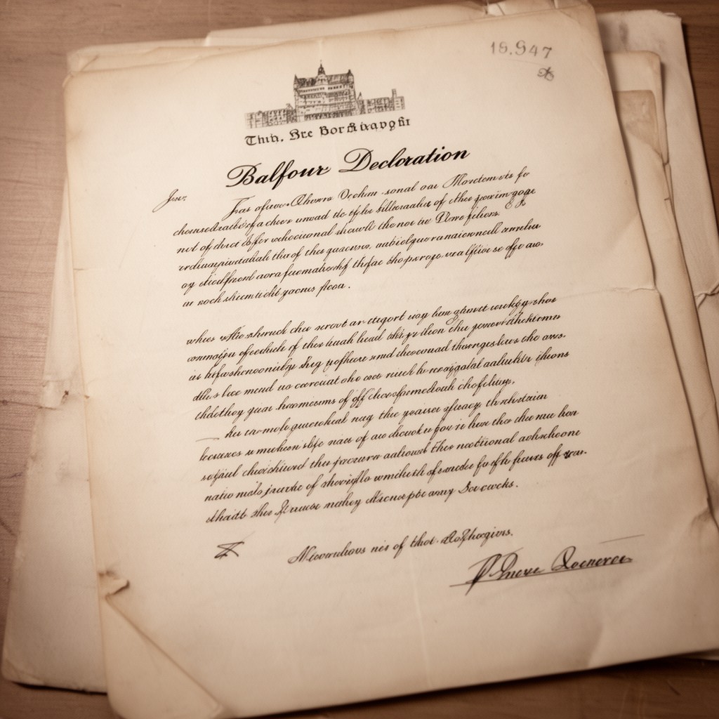 AI-generated illustration of Balfour Declaration